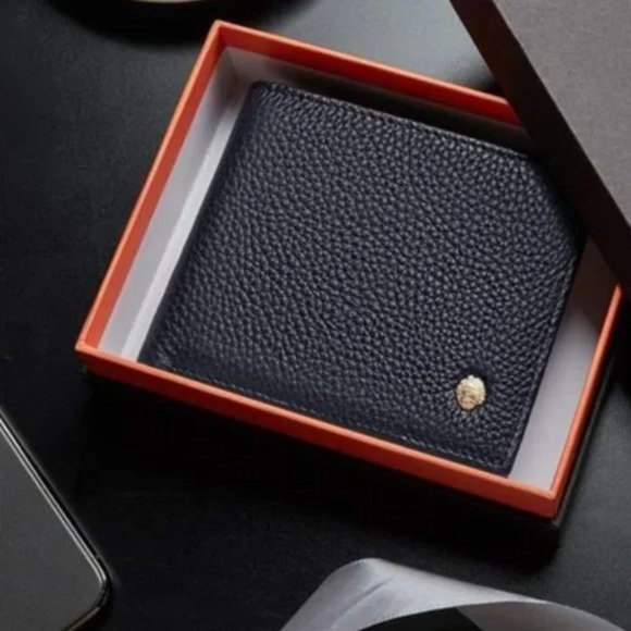 Men's Wallets Genuine Leather Mens Bifold Dark Blue, Brown or Black - Picture 4 of 9